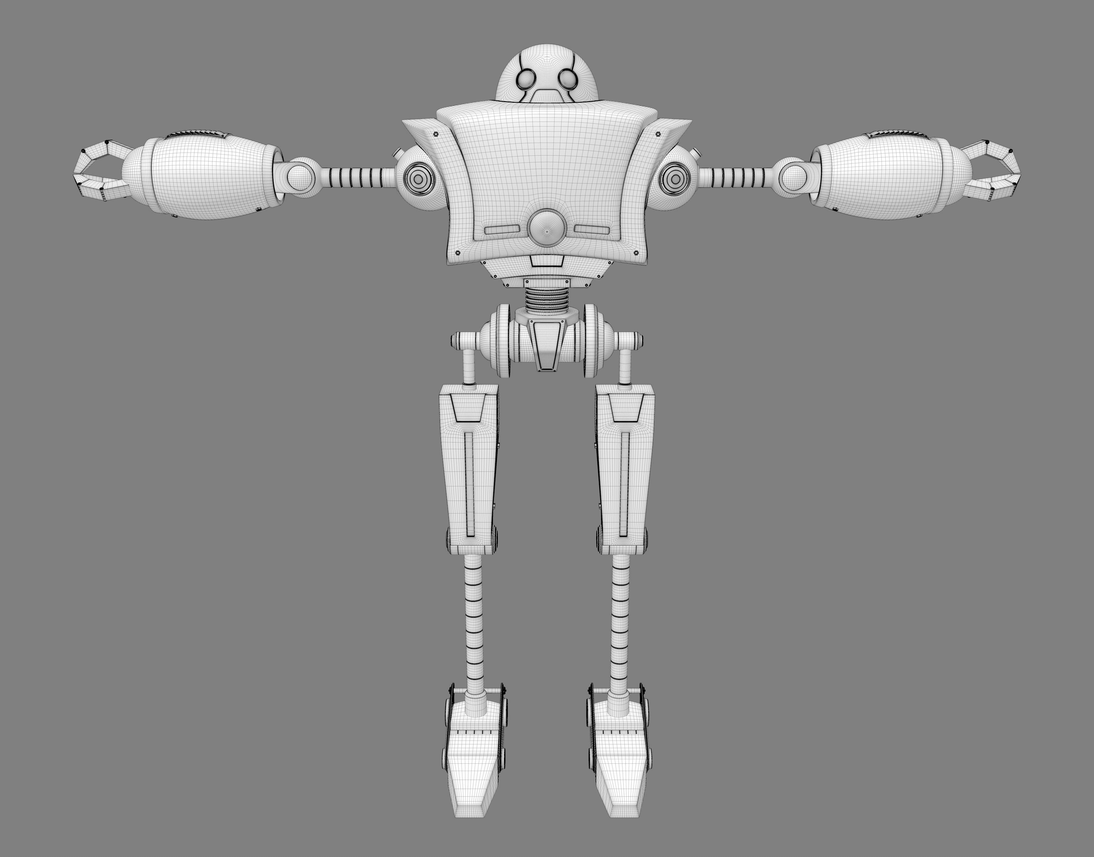 Cartoon 3d Robot model Low-poly 3D model_8