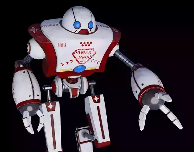 Cartoon 3d Robot model Low-poly 3D model
