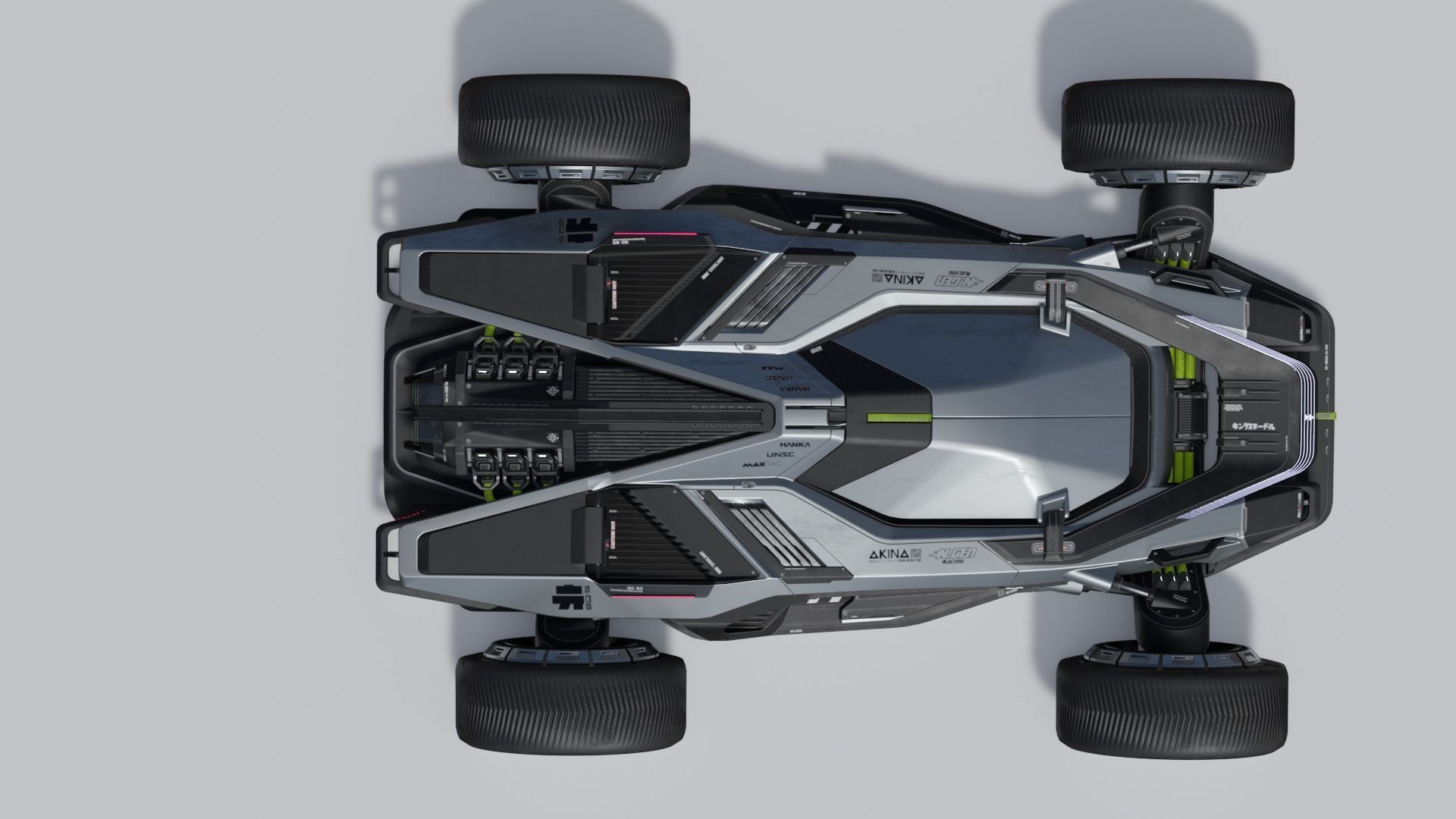 SCI-FI Futuristic F1-Rollcage Concept Racing Car - Unreal Ready Low-poly 3D model_1