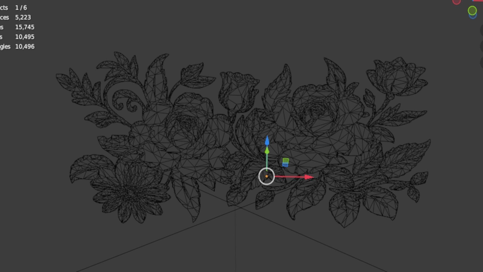 Classic carved decor ornament 411  3D model_5