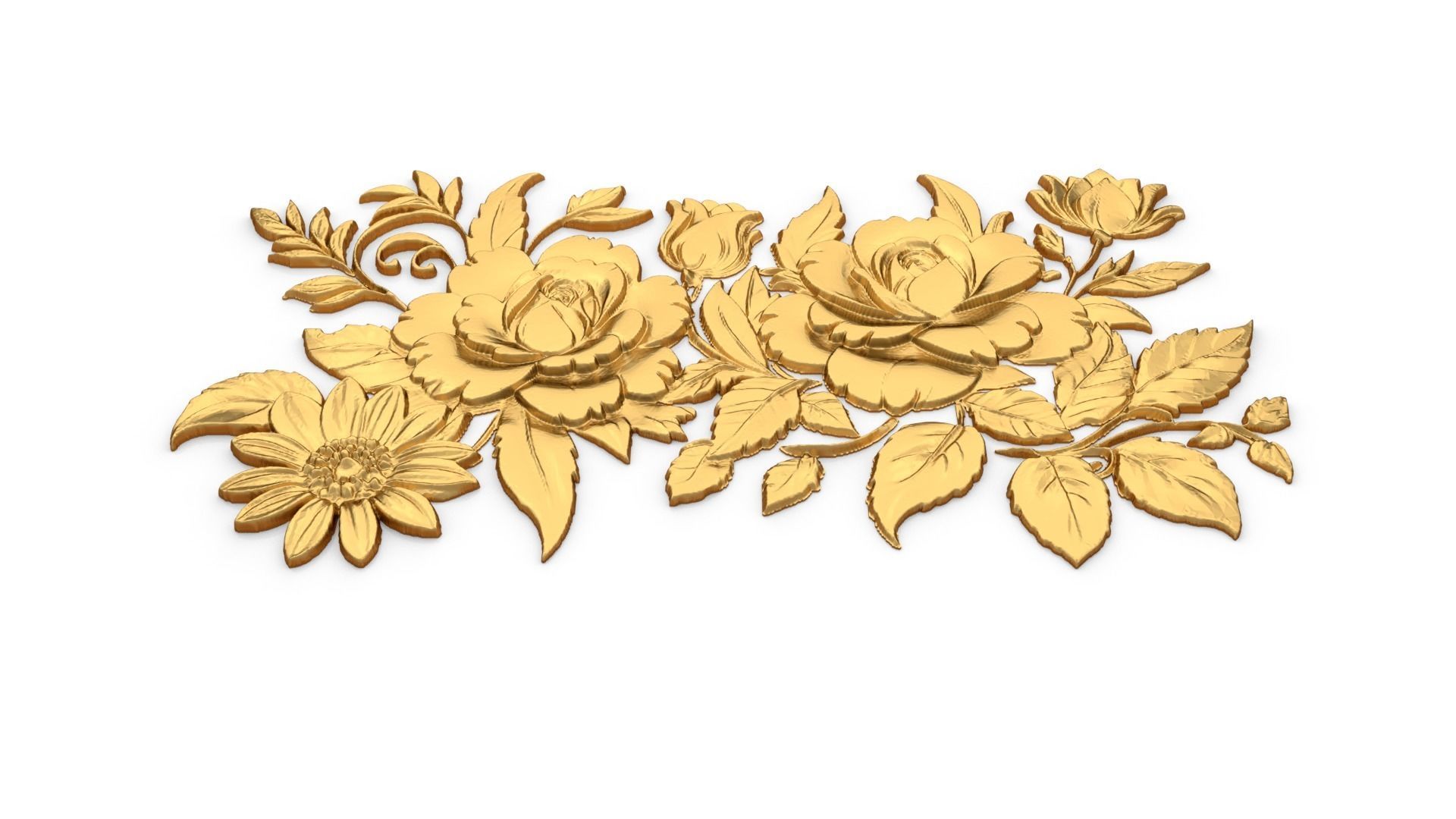 Classic carved decor ornament 411  3D model_3