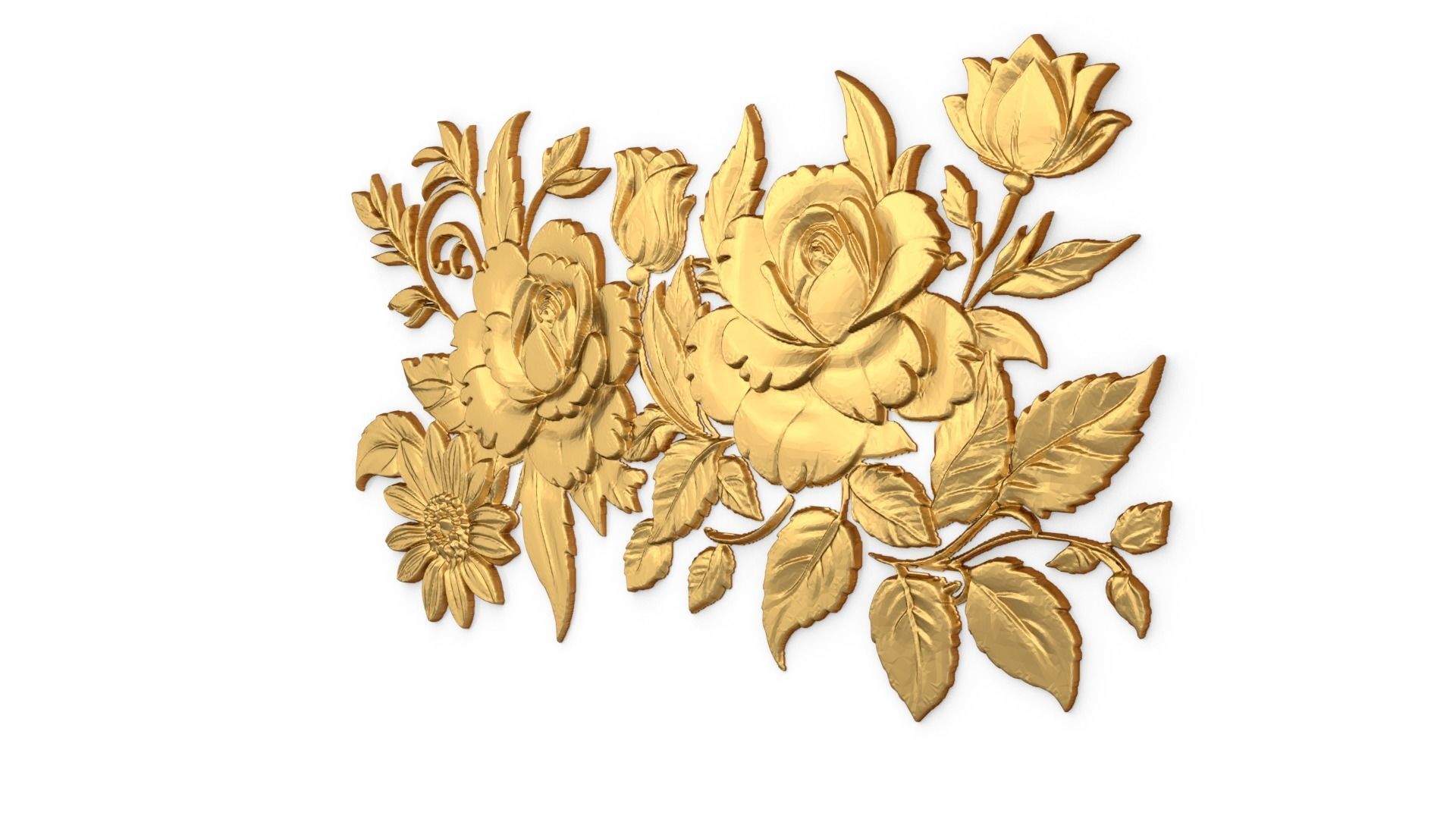 Classic carved decor ornament 411  3D model_2