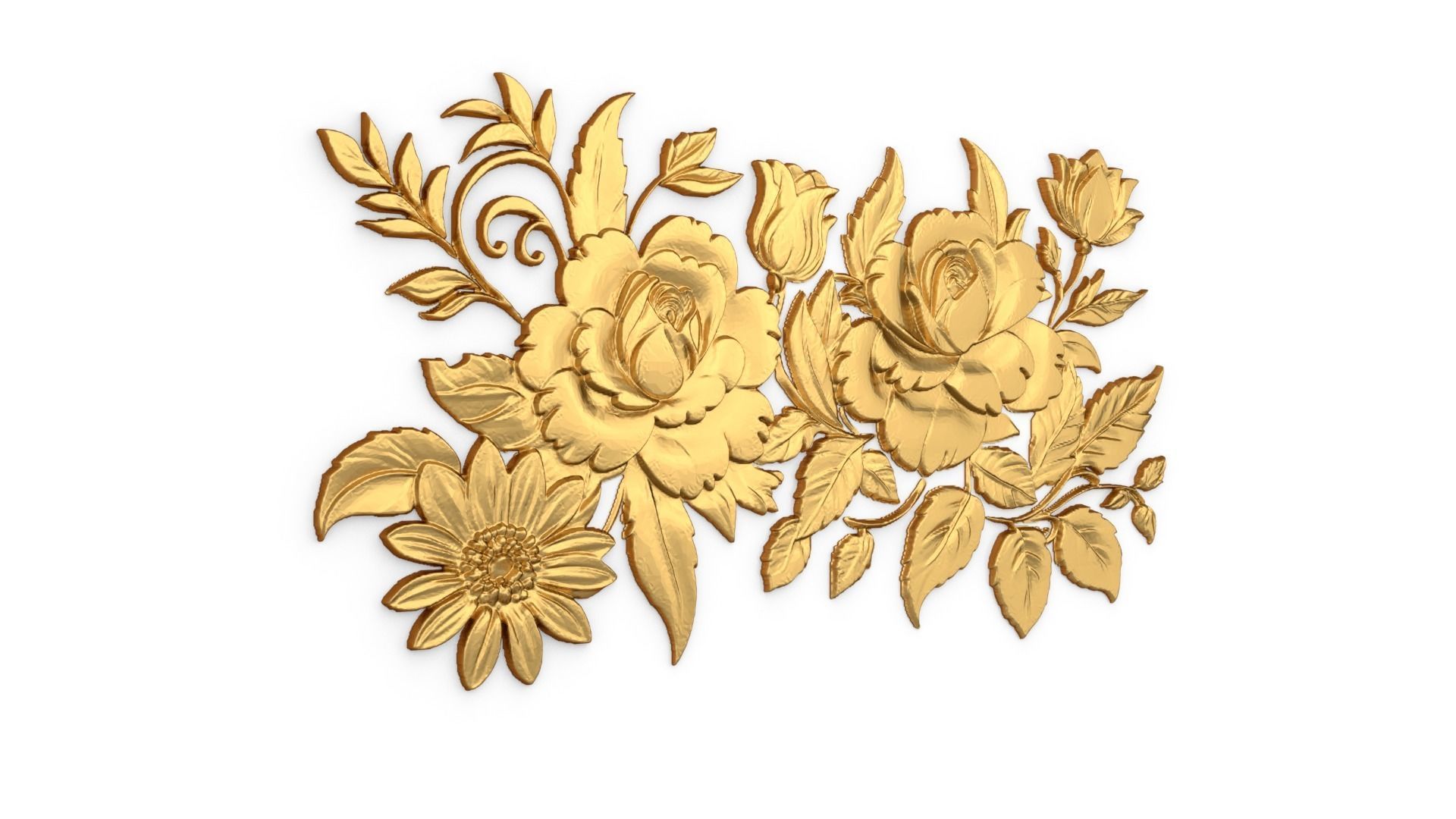 Classic carved decor ornament 411  3D model_1