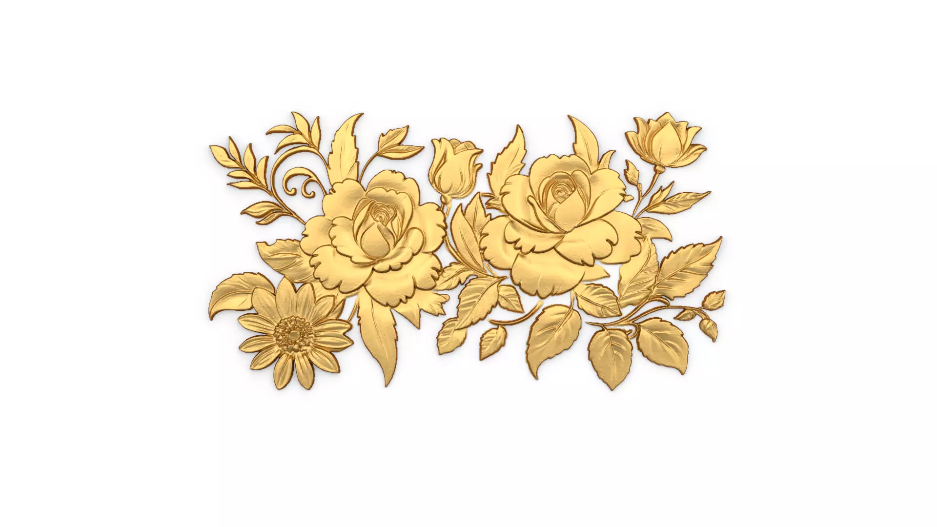 Classic carved decor ornament 411  3D model_0