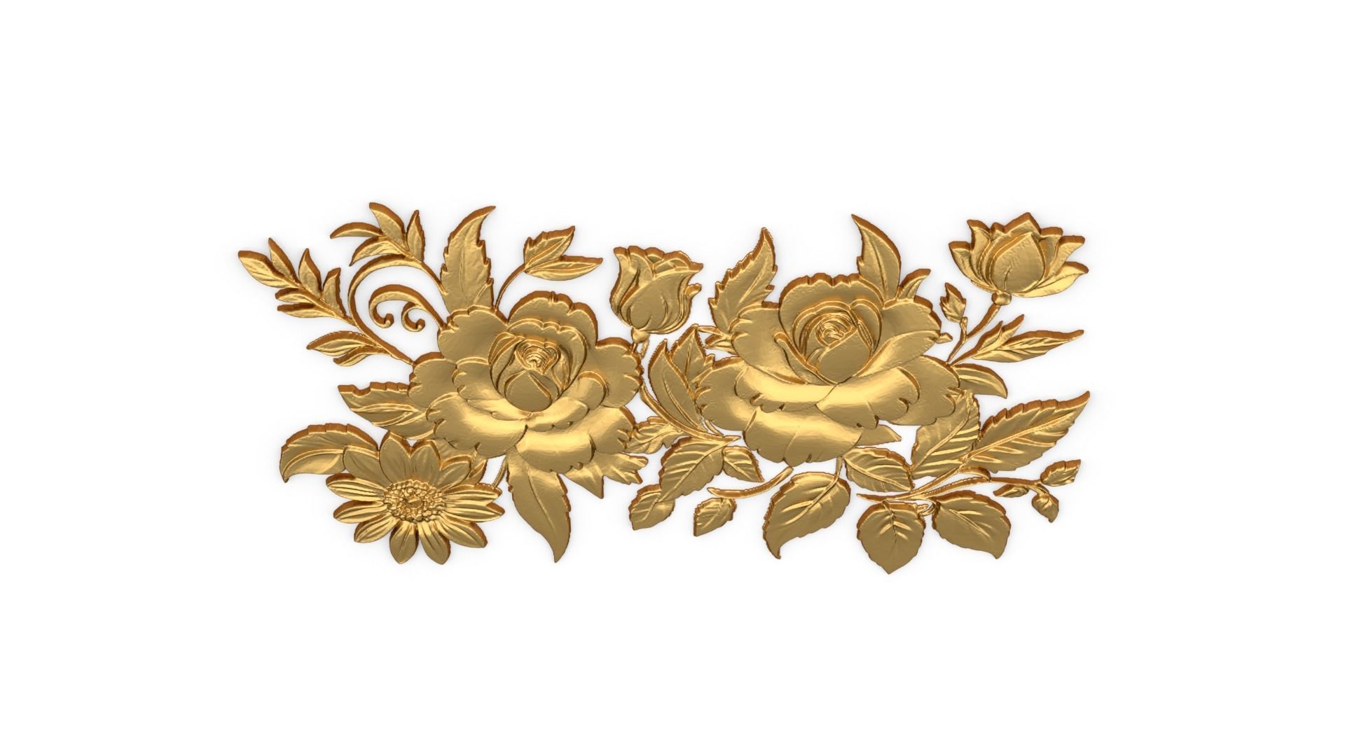 Classic carved decor ornament 411  3D model_4