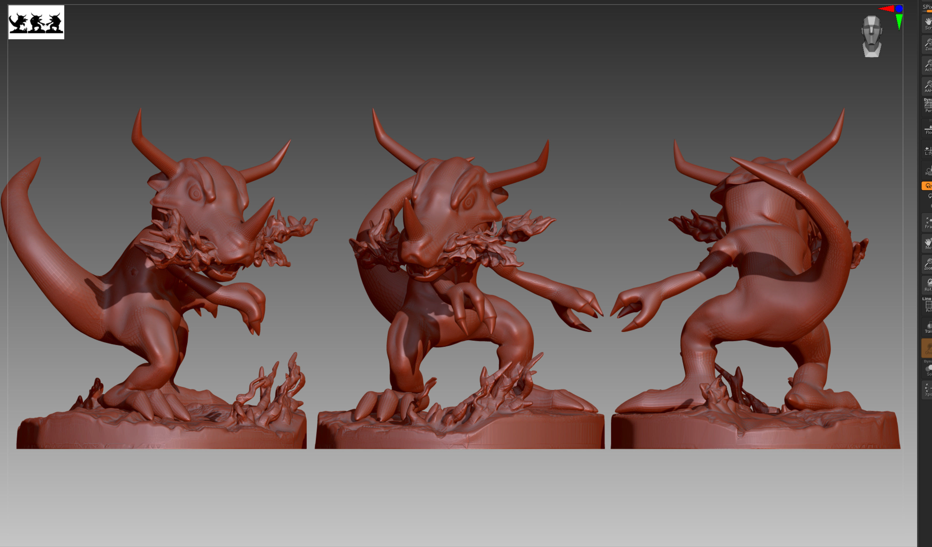 Greymon Digimon 3D print OBJ STL 3D print model_10