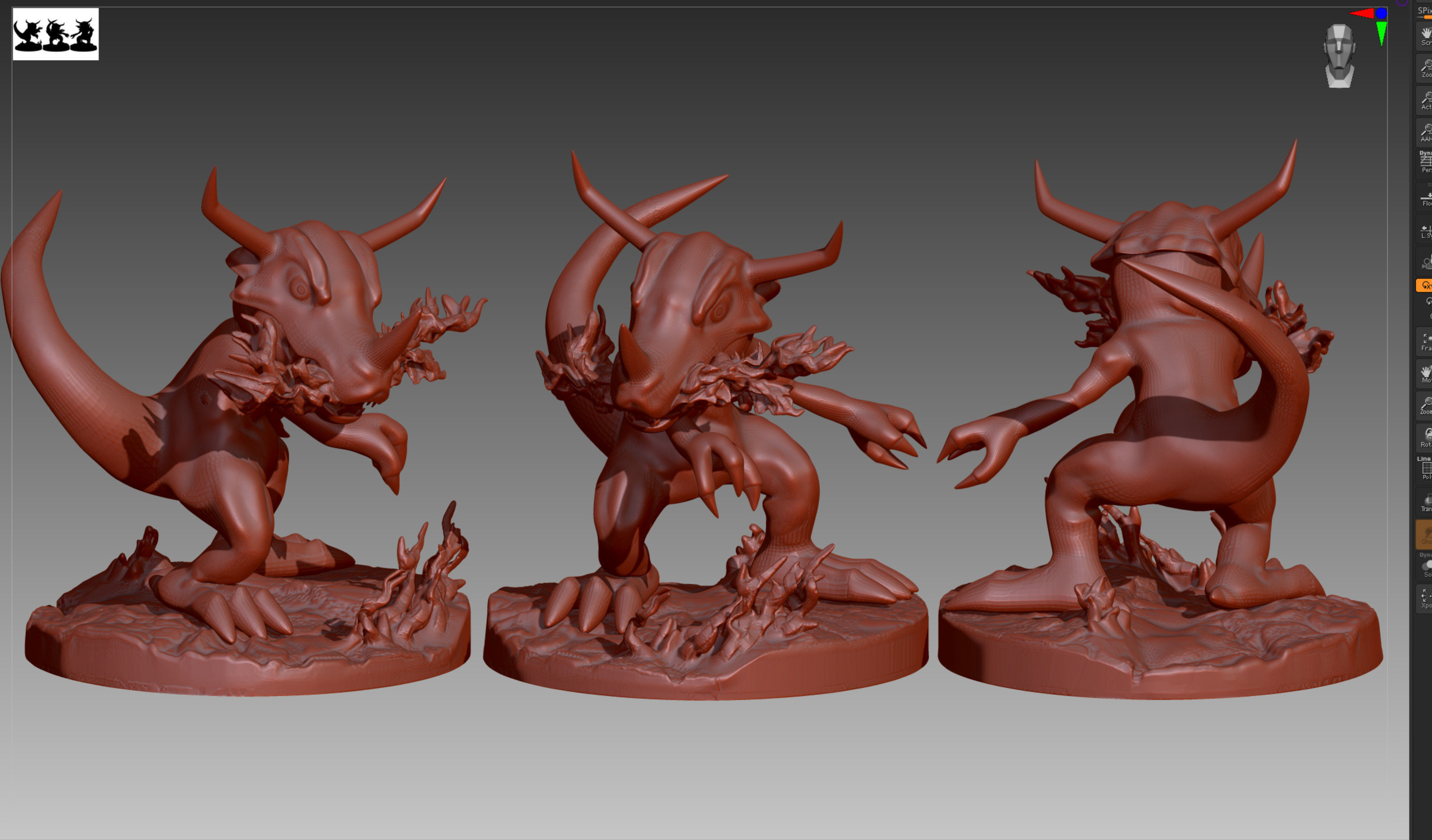 Greymon Digimon 3D print OBJ STL 3D print model_11