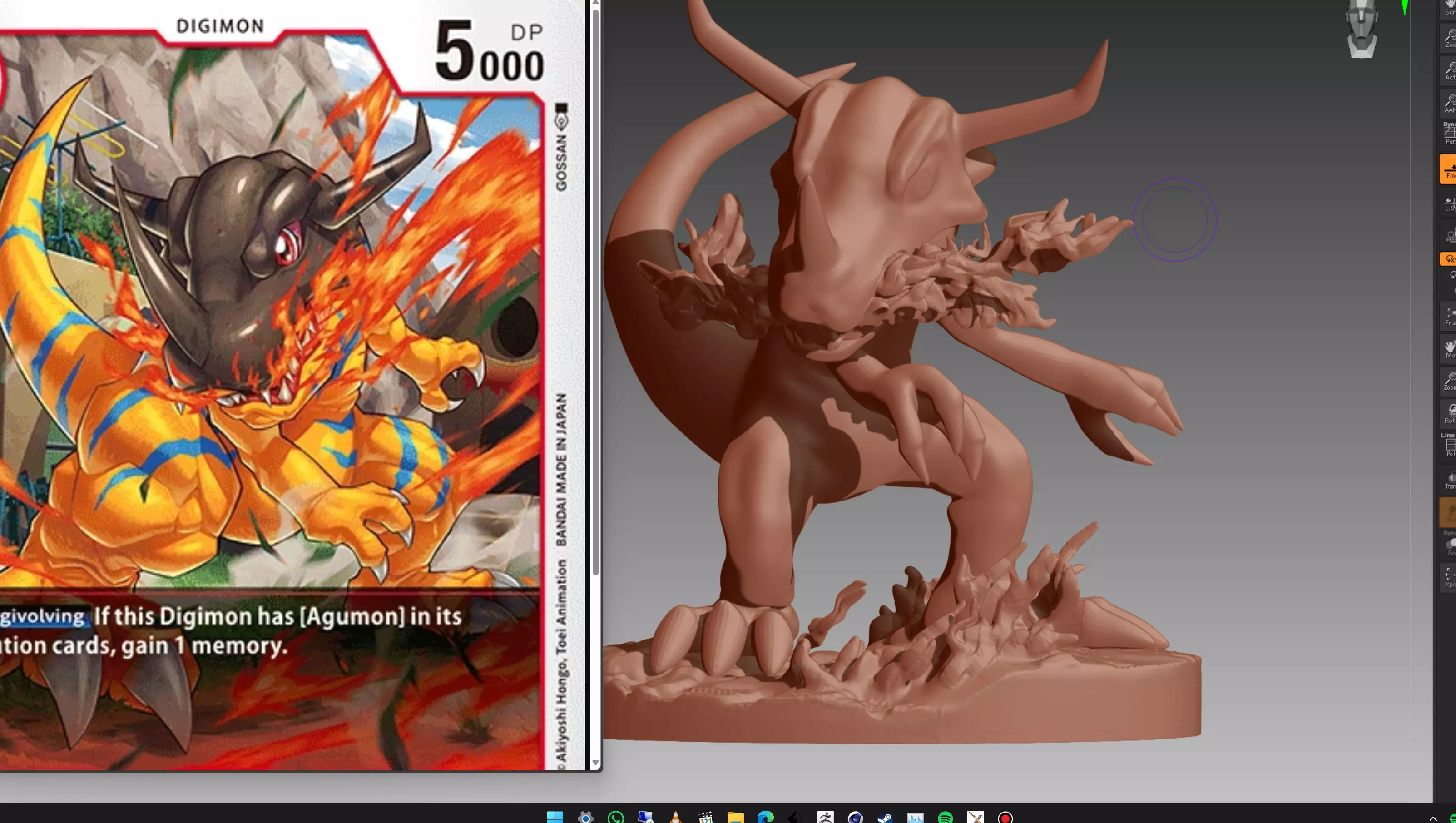 Greymon Digimon 3D print OBJ STL 3D print model_0