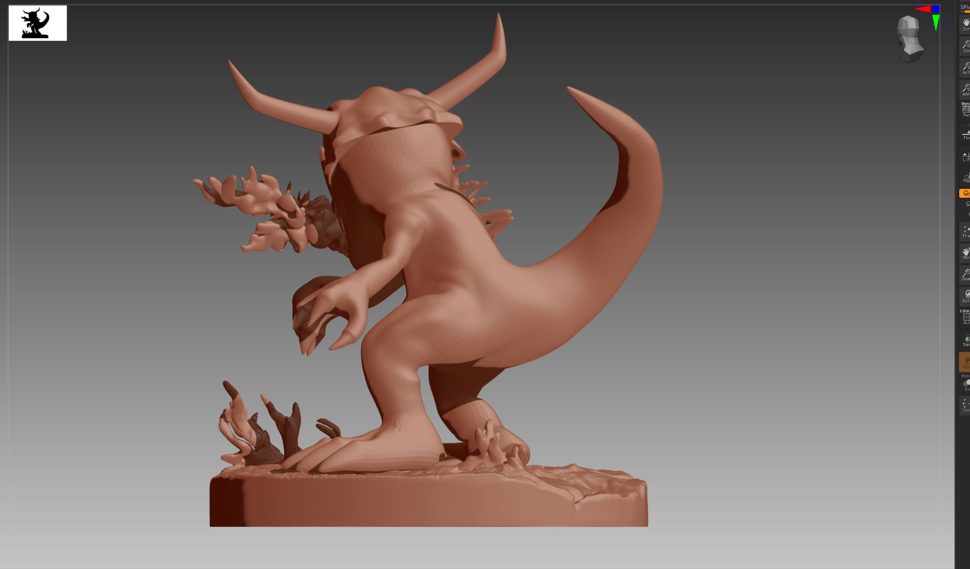 Greymon Digimon 3D print OBJ STL 3D print model_4