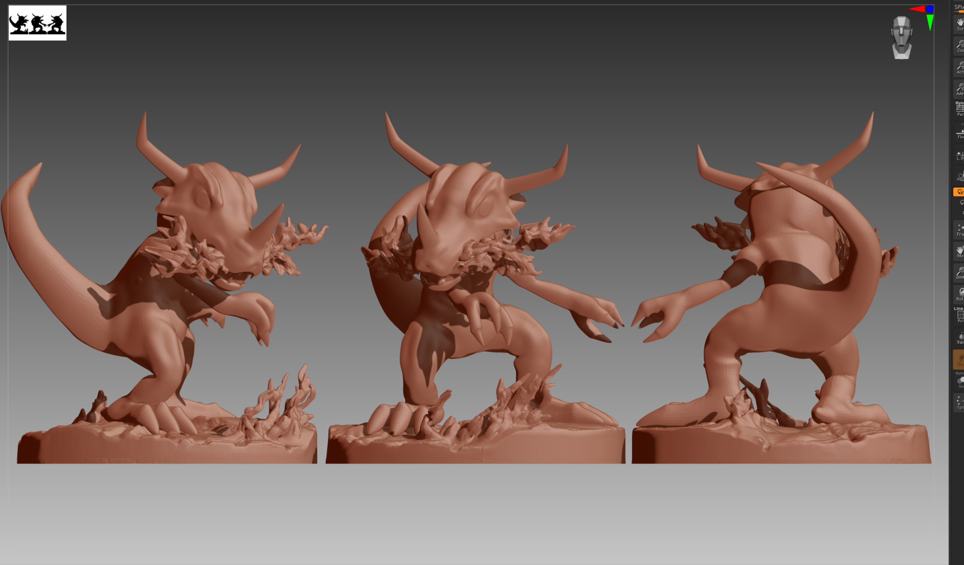 Greymon Digimon 3D print OBJ STL 3D print model_9