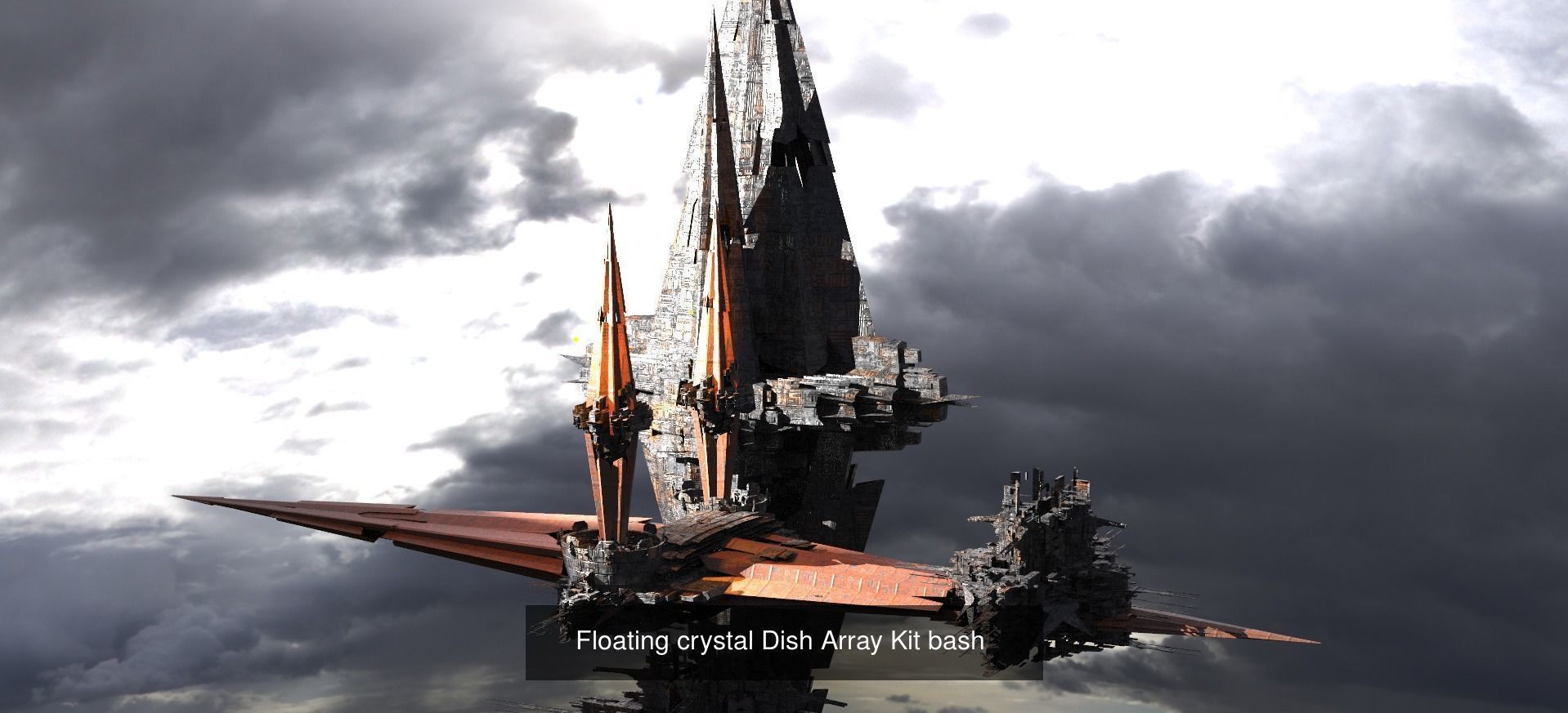 Floating Sci fi Ring Utopias cities 3D Model Collection_15