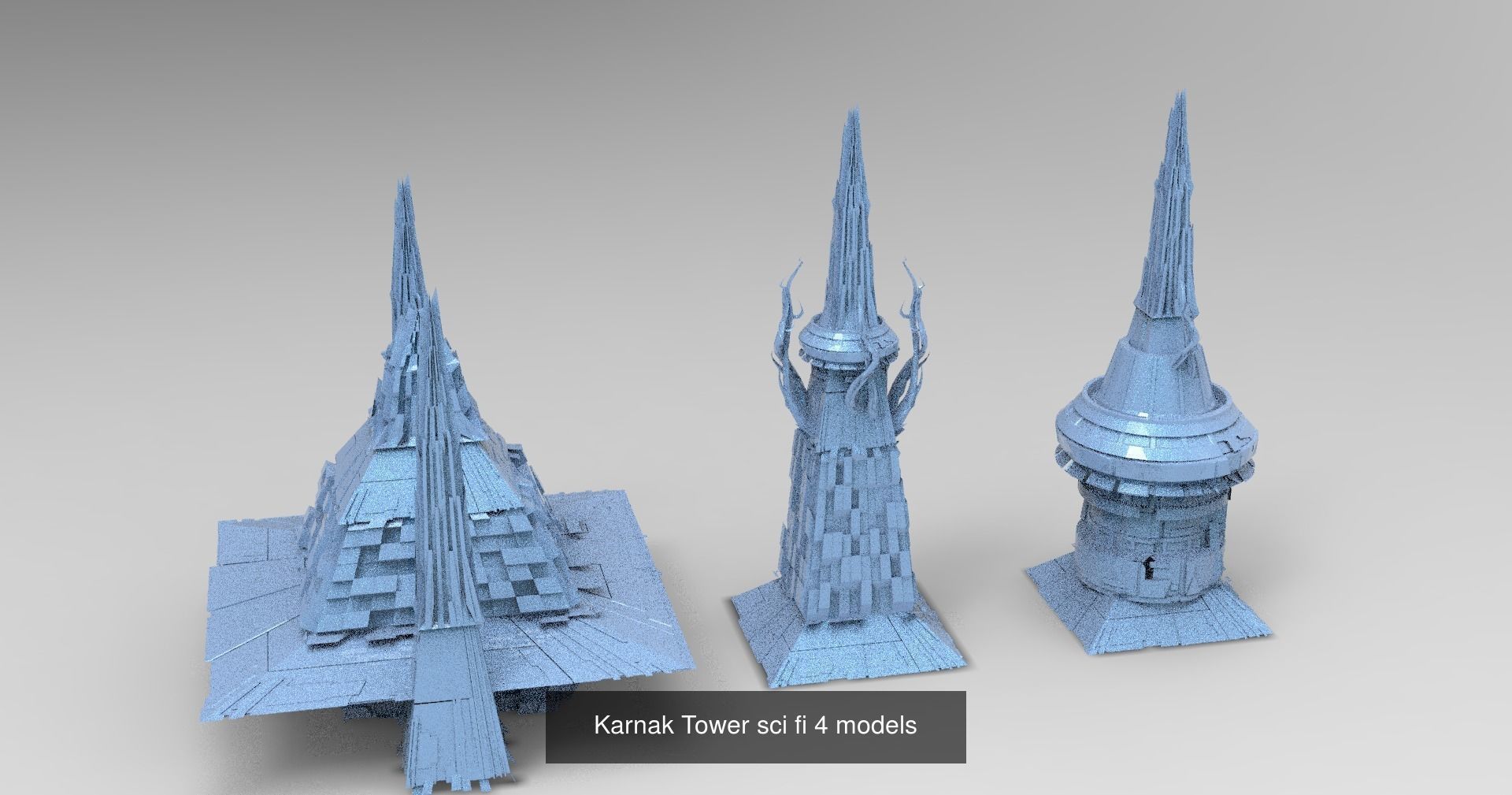 Floating Sci fi Ring Utopias cities 3D Model Collection_16