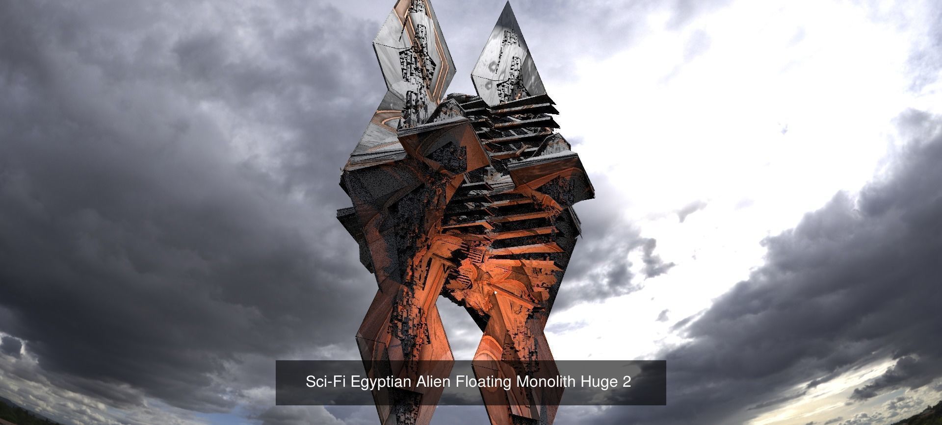 Floating Sci fi Ring Utopias cities 3D Model Collection_14