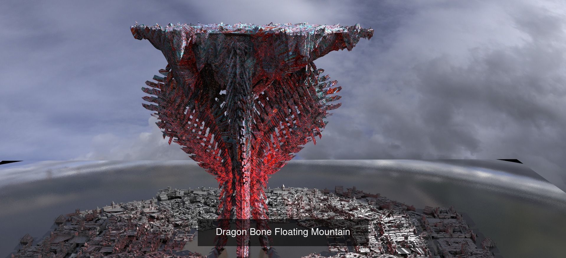 Floating Sci fi Ring Utopias cities 3D Model Collection_4