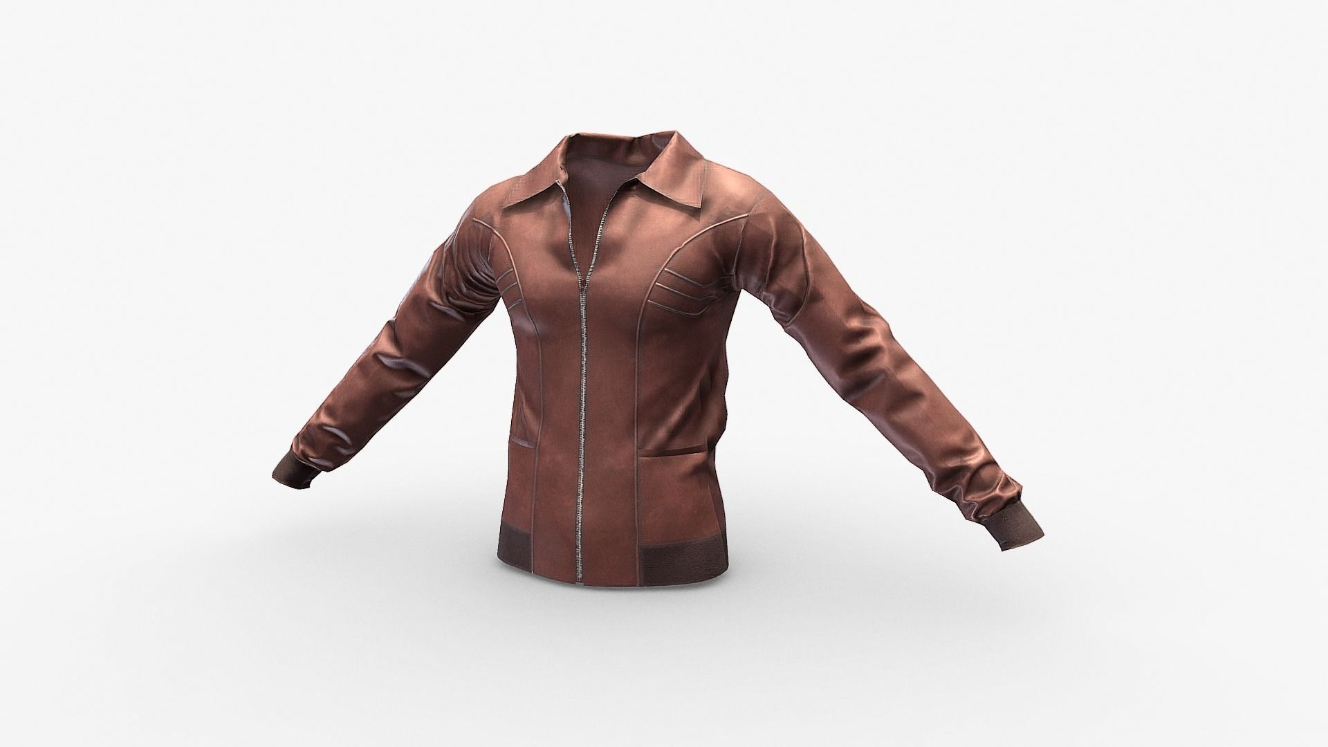 Leather Jacket Low-poly 3D model_13