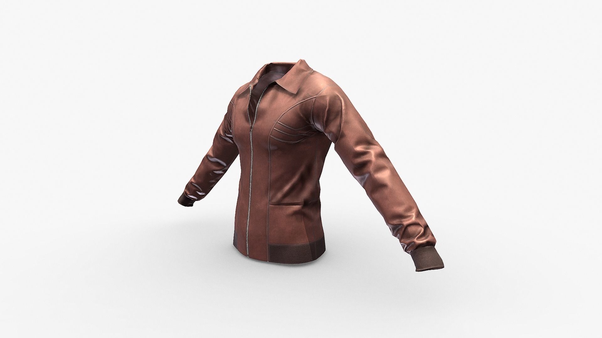 Leather Jacket Low-poly 3D model_12