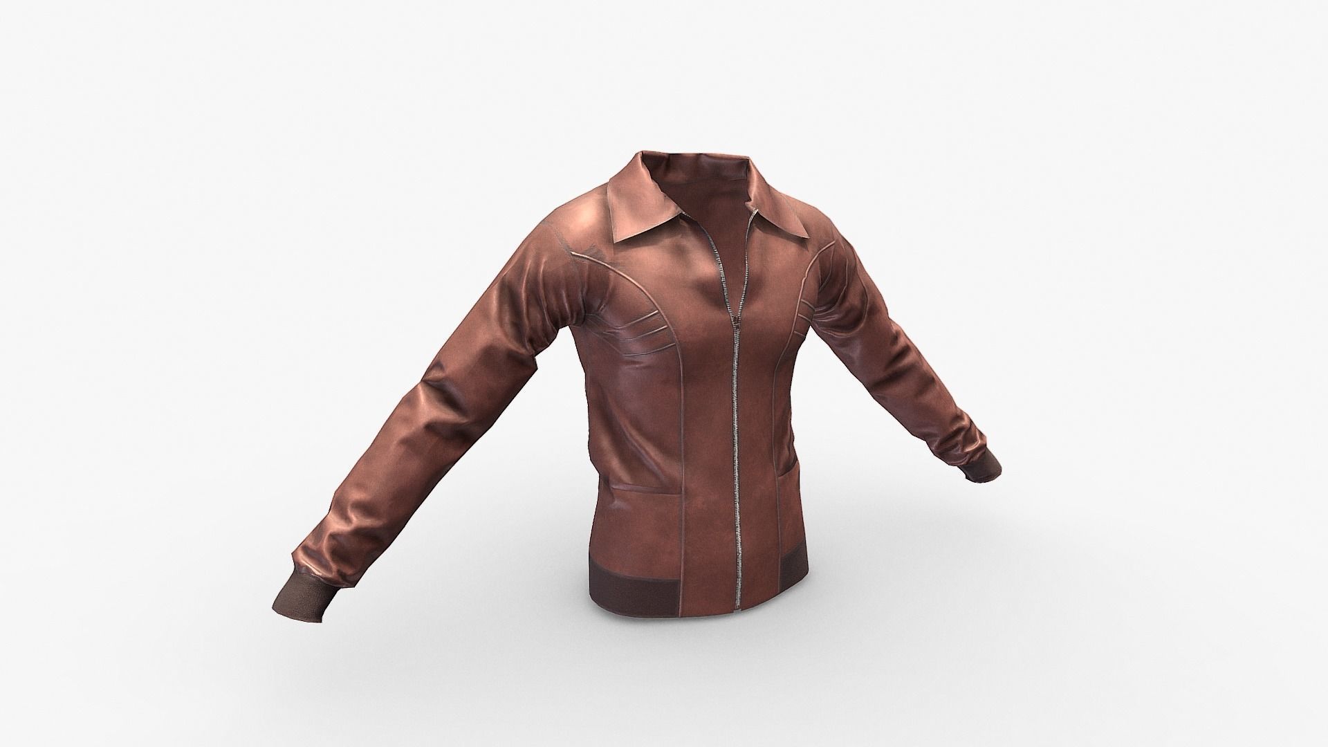 Leather Jacket Low-poly 3D model_2