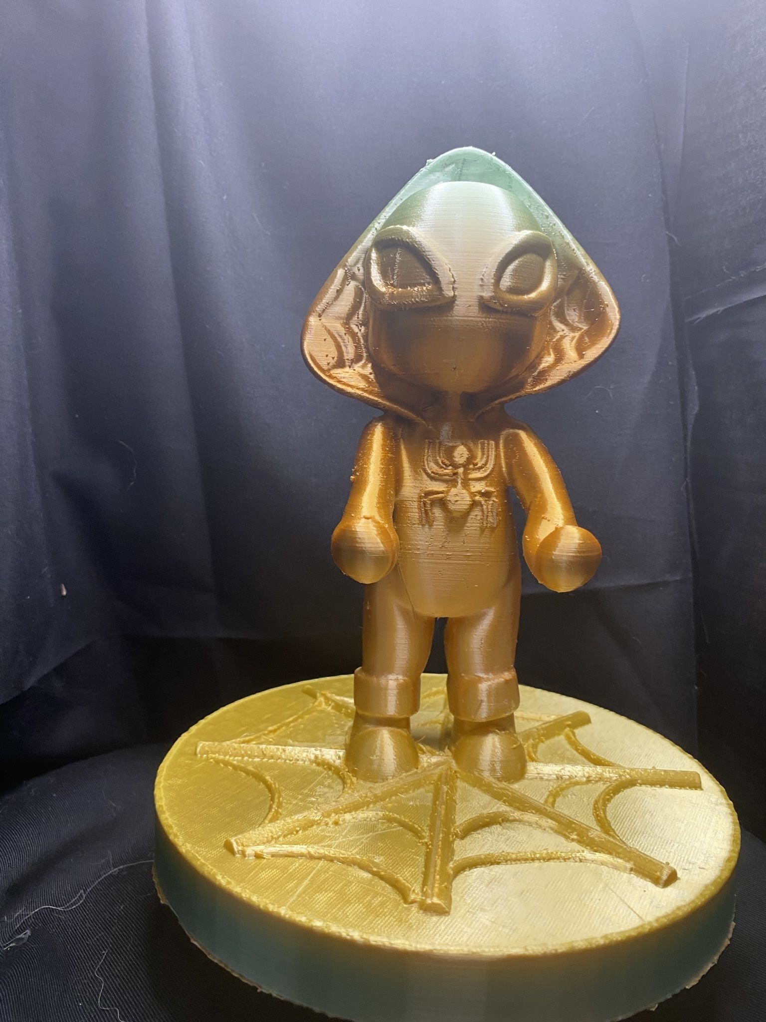 Chibi Spider-Gwen joystick and phone holder 3D print model_6