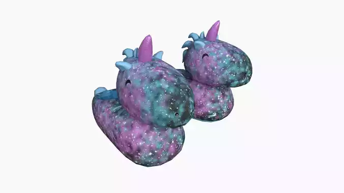 Slippers E03 Galaxy Unicorn - Costume Character Design Low-poly 3D model