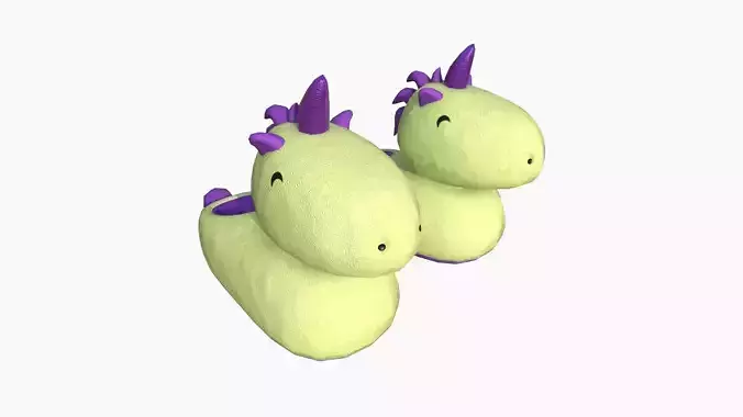Slippers E07 Yellow Unicorn - Costume Character Design Low-poly 3D model