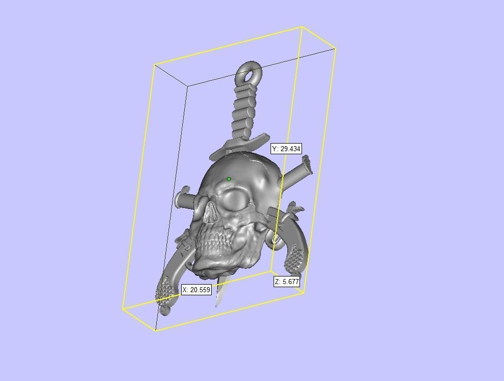 Skull Pendant BOPE  3D print model_5