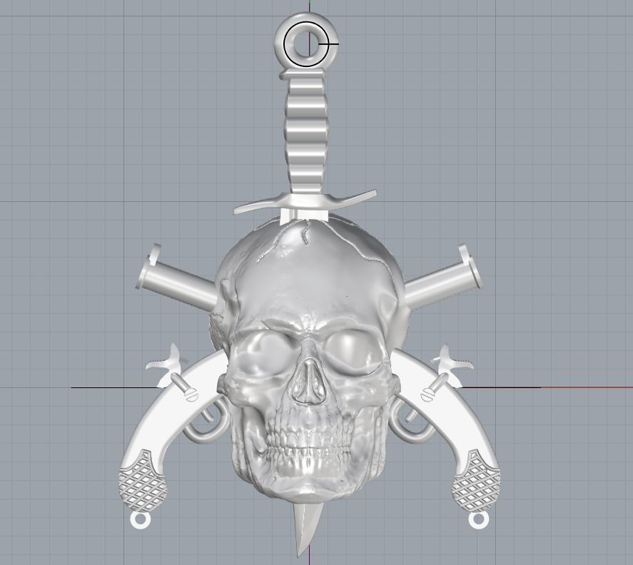 Skull Pendant BOPE  3D print model_2