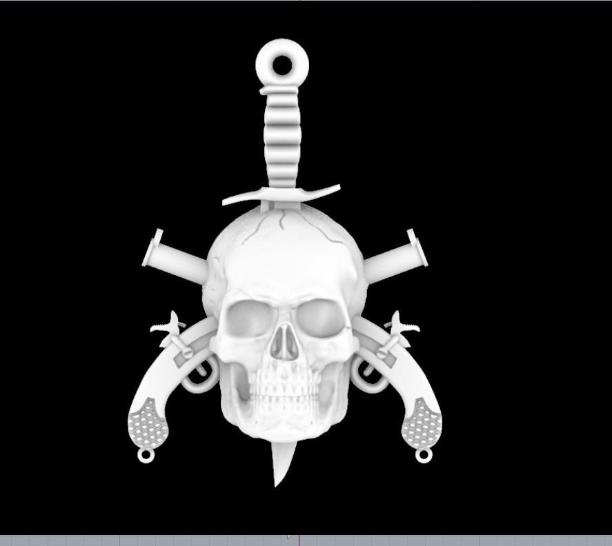 Skull Pendant BOPE  3D print model_1