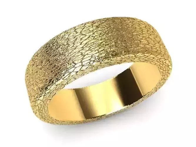 gold silver crackle texture gents ring band us size 8