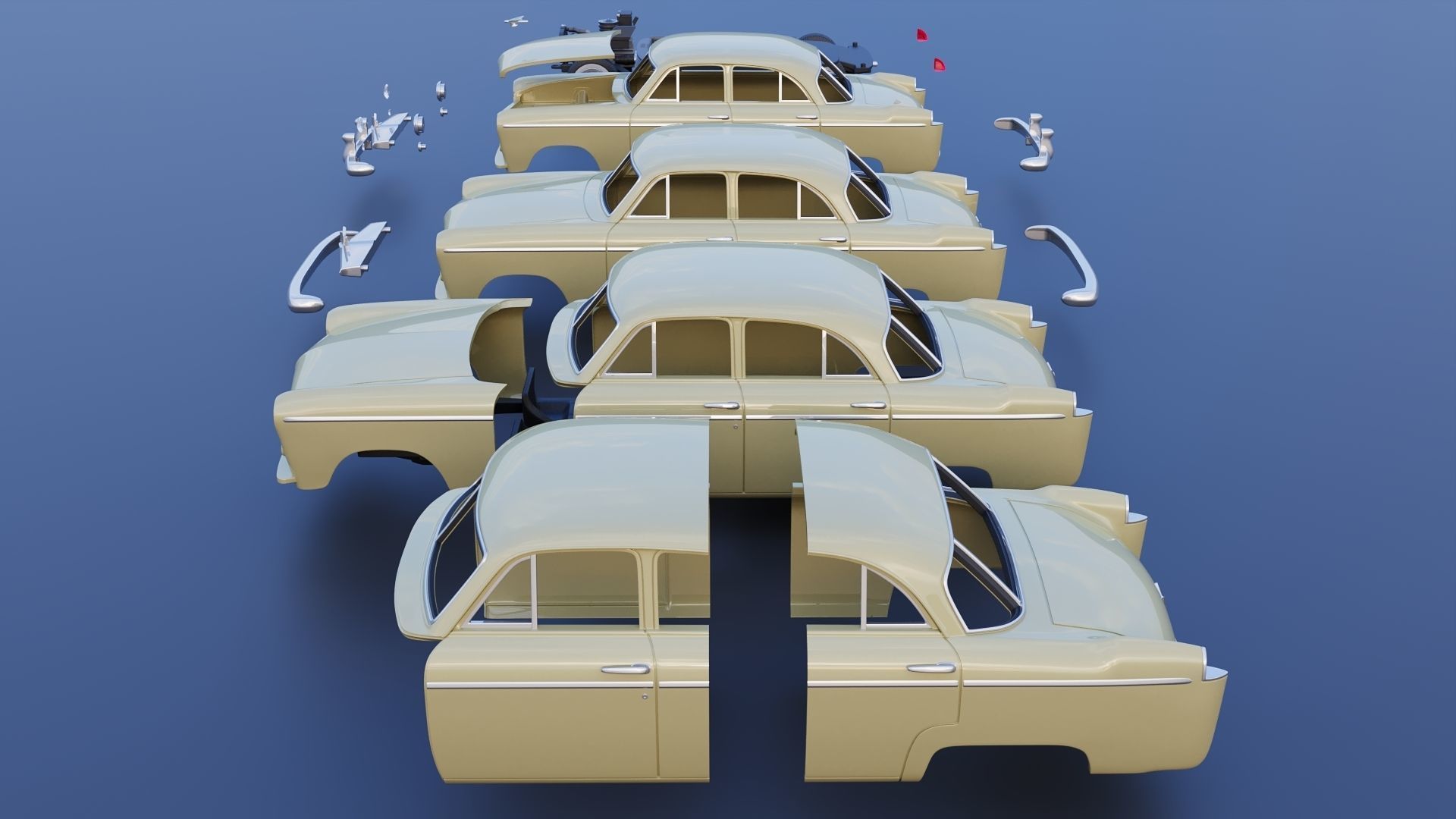 WILLYS AERO 1952 4 Door 3D print model_17