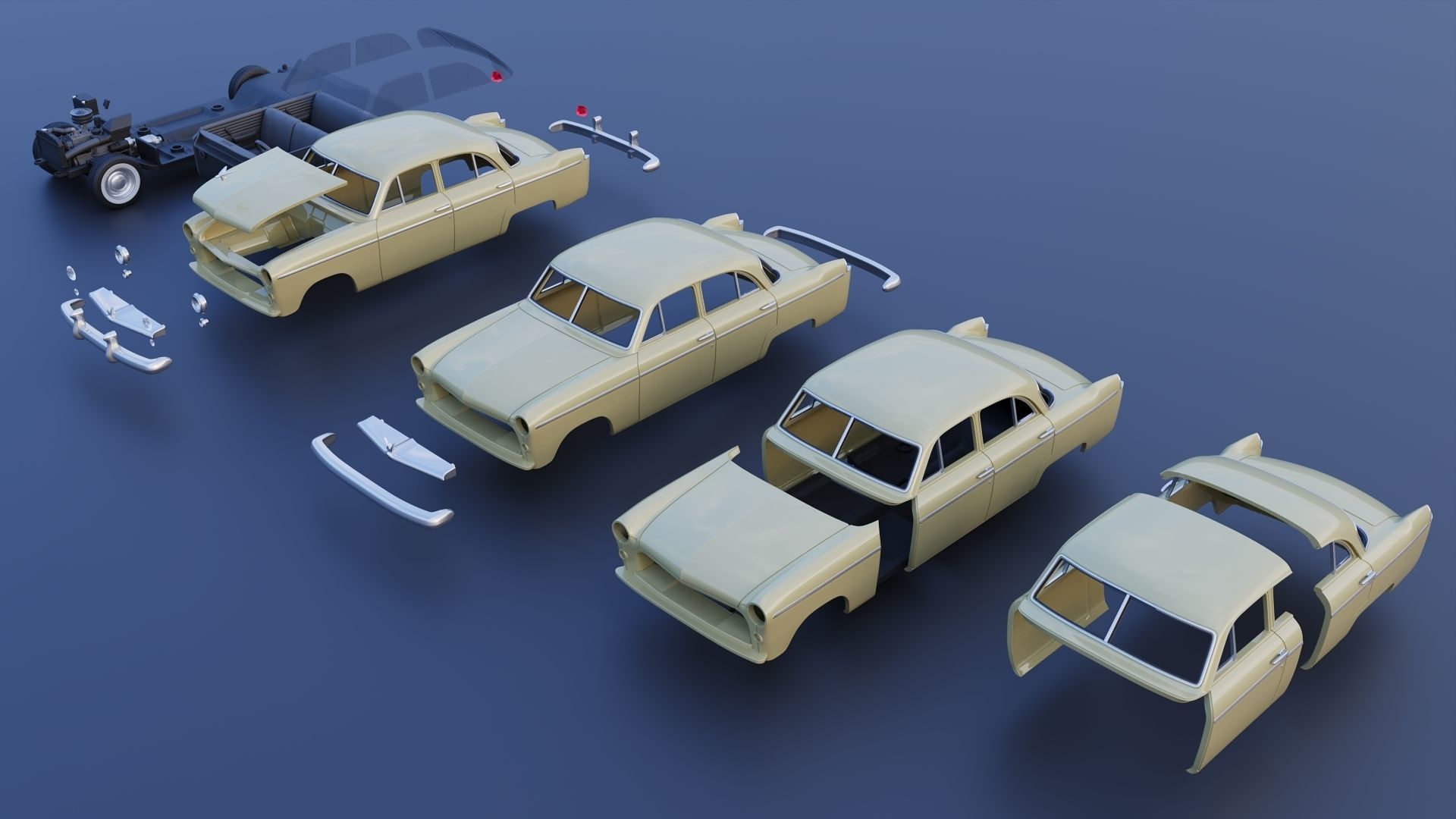 WILLYS AERO 1952 4 Door 3D print model_16