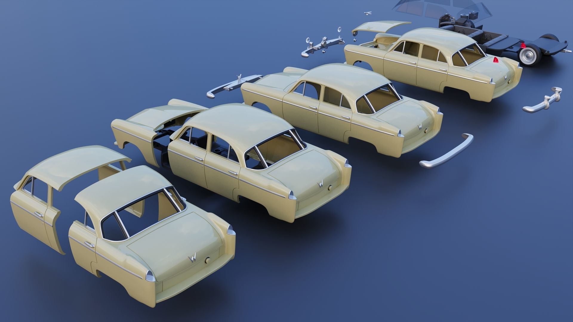WILLYS AERO 1952 4 Door 3D print model_18