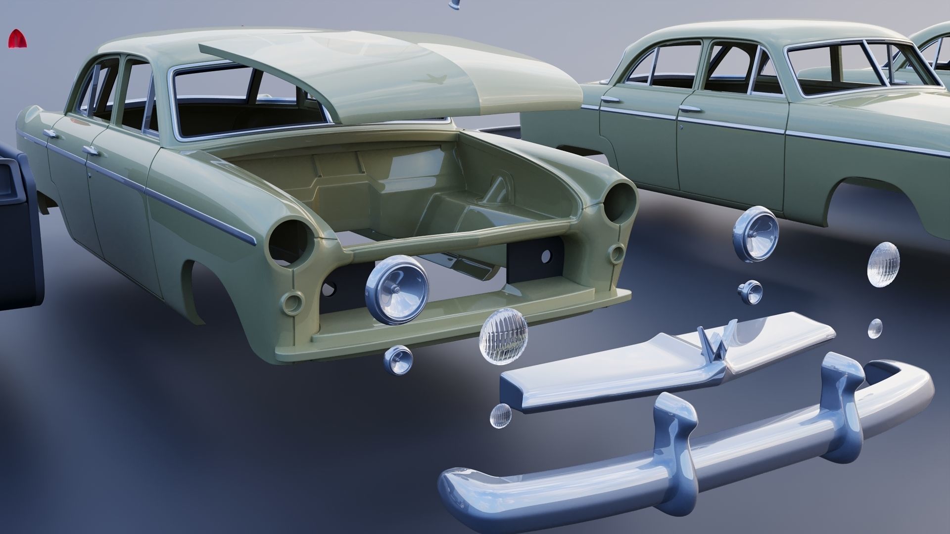WILLYS AERO 1952 4 Door 3D print model_22