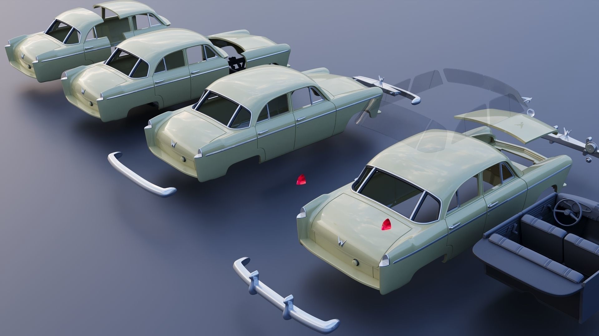 WILLYS AERO 1952 4 Door 3D print model_19
