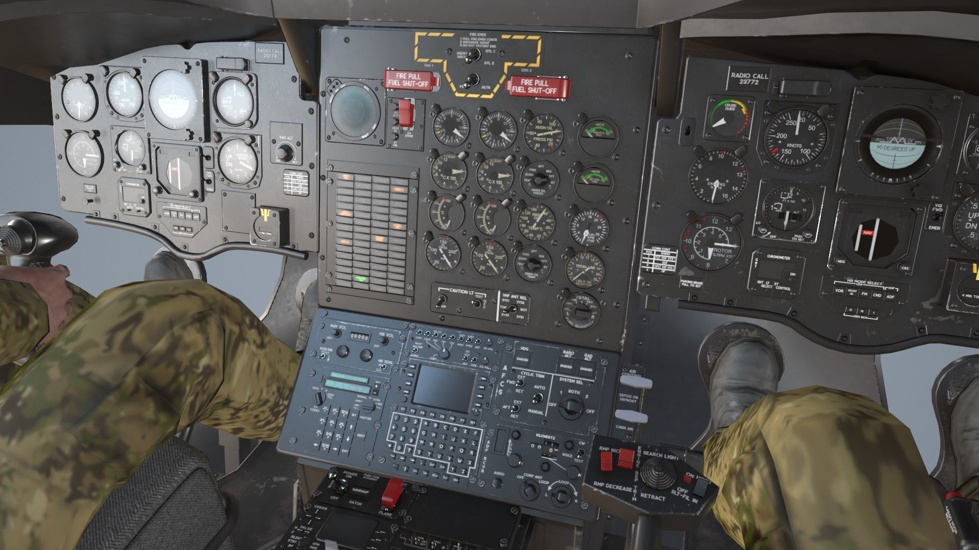 CH-47J Chinook JASDF Complex Animation Low-poly 3D model_23