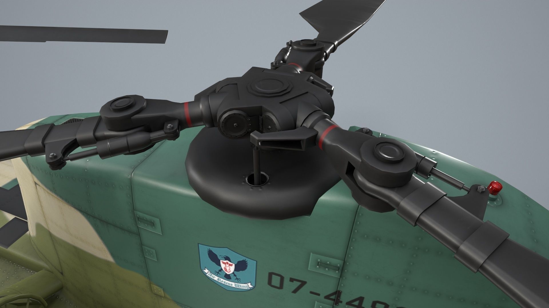 CH-47J Chinook JASDF Complex Animation Low-poly 3D model_11