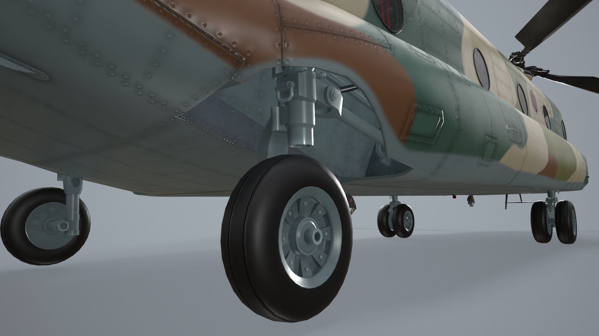 CH-47J Chinook JASDF Complex Animation Low-poly 3D model_13