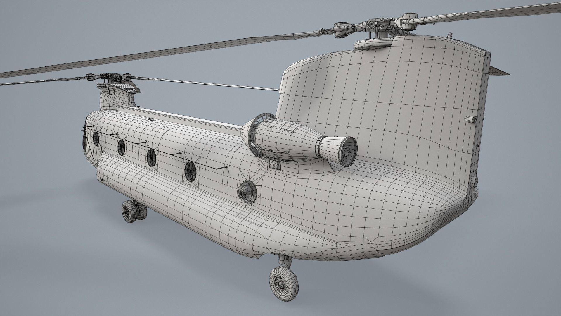 CH-47J Chinook JASDF Complex Animation Low-poly 3D model_30