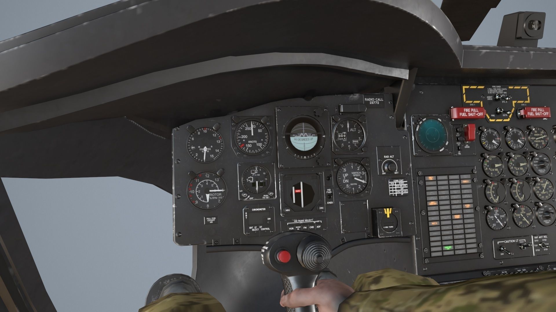 CH-47J Chinook JASDF Complex Animation Low-poly 3D model_22