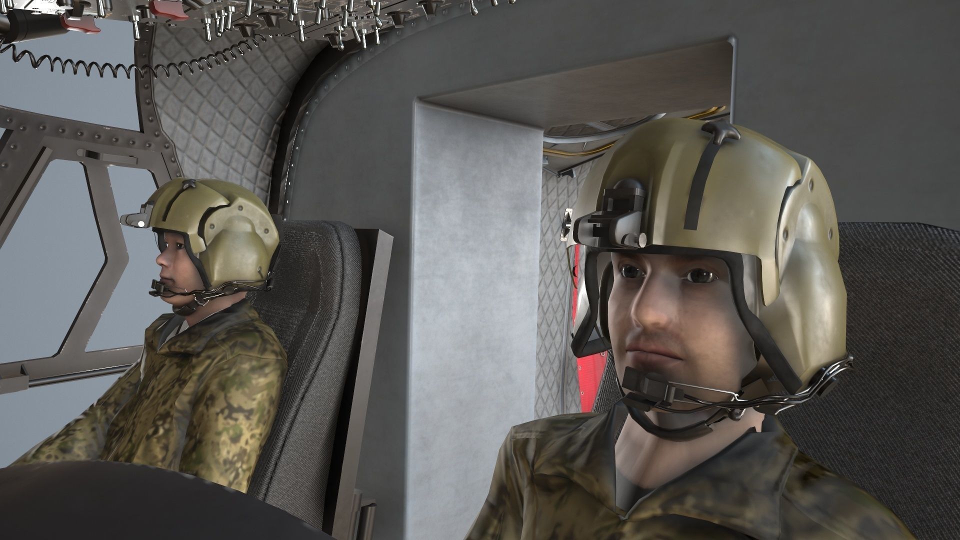 CH-47J Chinook JASDF Complex Animation Low-poly 3D model_25