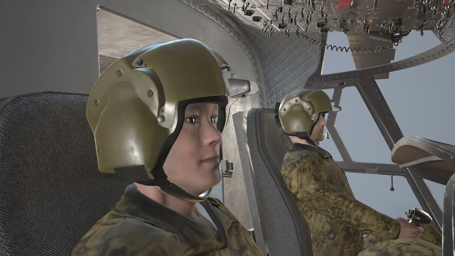 CH-47J Chinook JASDF Complex Animation Low-poly 3D model_26