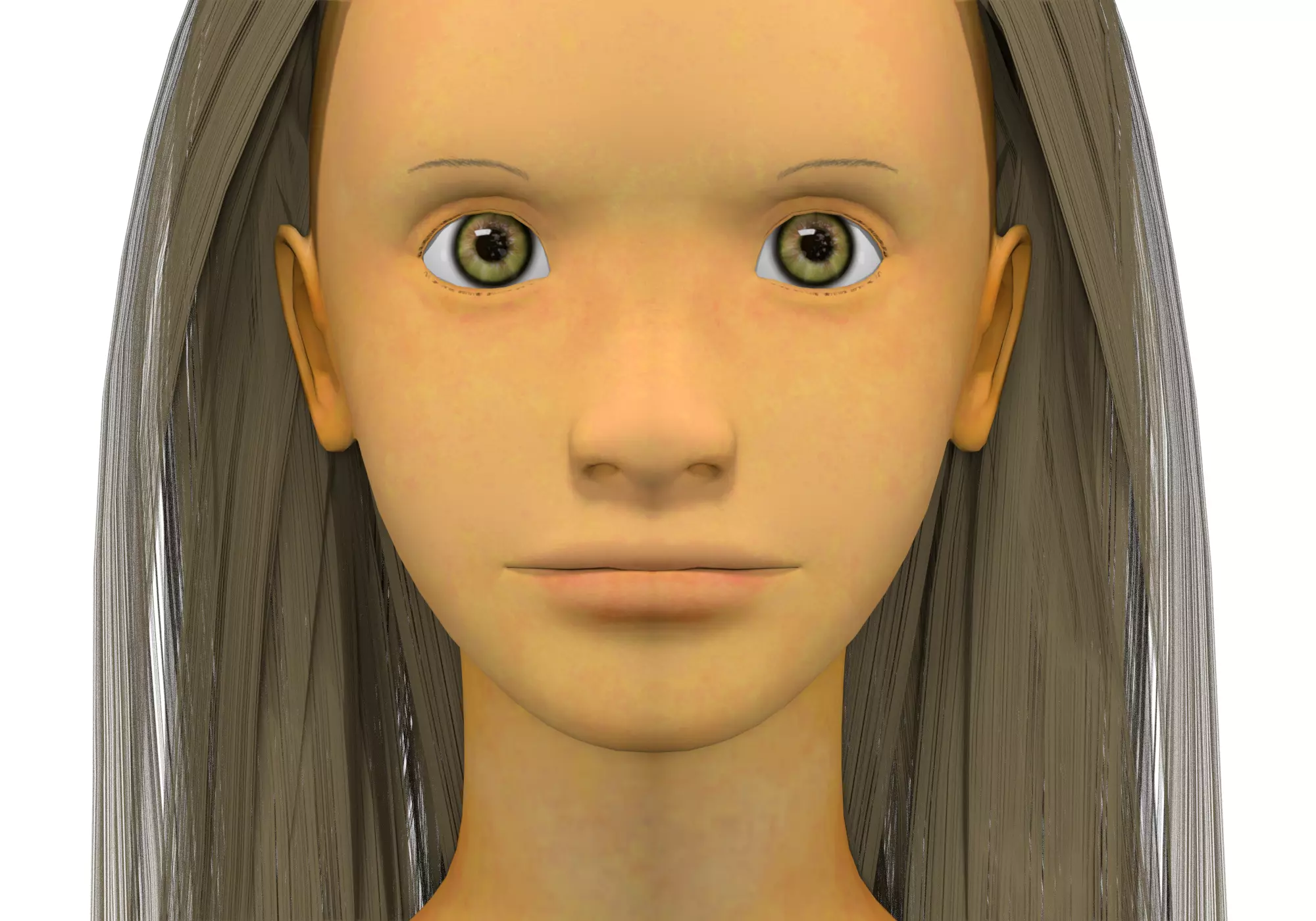 Girl with light brown hair 3D model