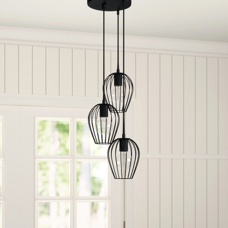 Erwon Light Black Cluster Pendant 3D model_3
