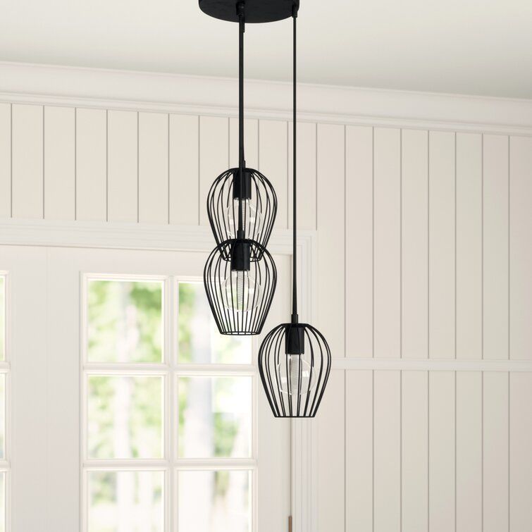 Erwon Light Black Cluster Pendant 3D model_2
