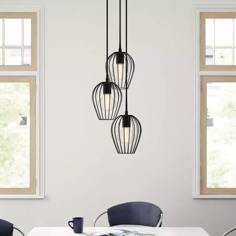 Erwon Light Black Cluster Pendant 3D model_0