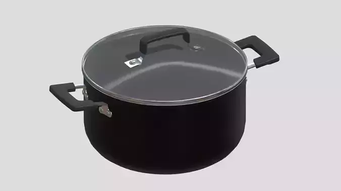 6 quart Dutch Oven with lid Low Poly PBR