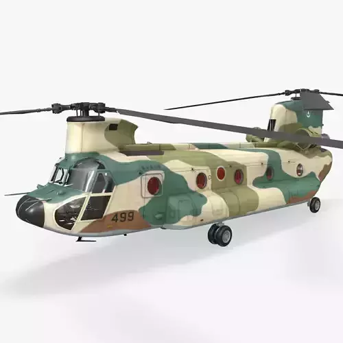 CH-47J Chinook JASDF Static Low-poly 3D model