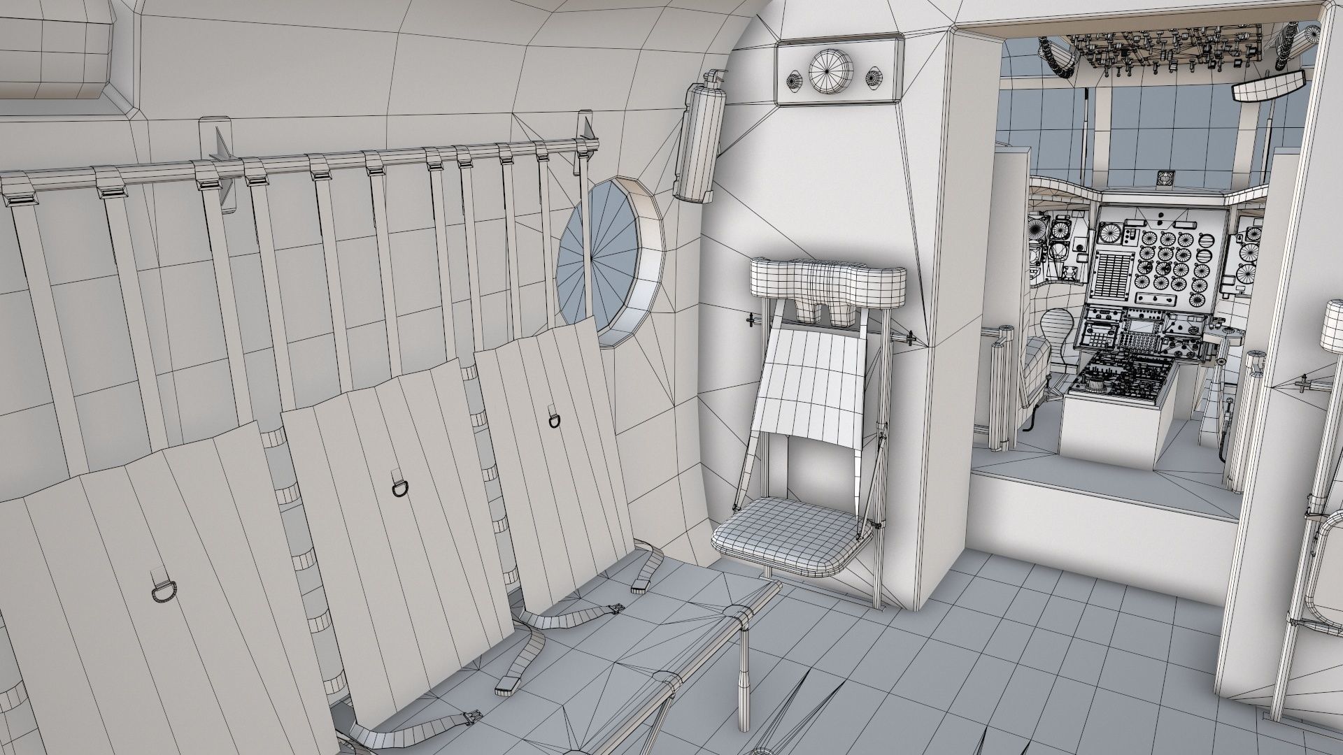 CH-47J Chinook JASDF Static Low-poly 3D model_38