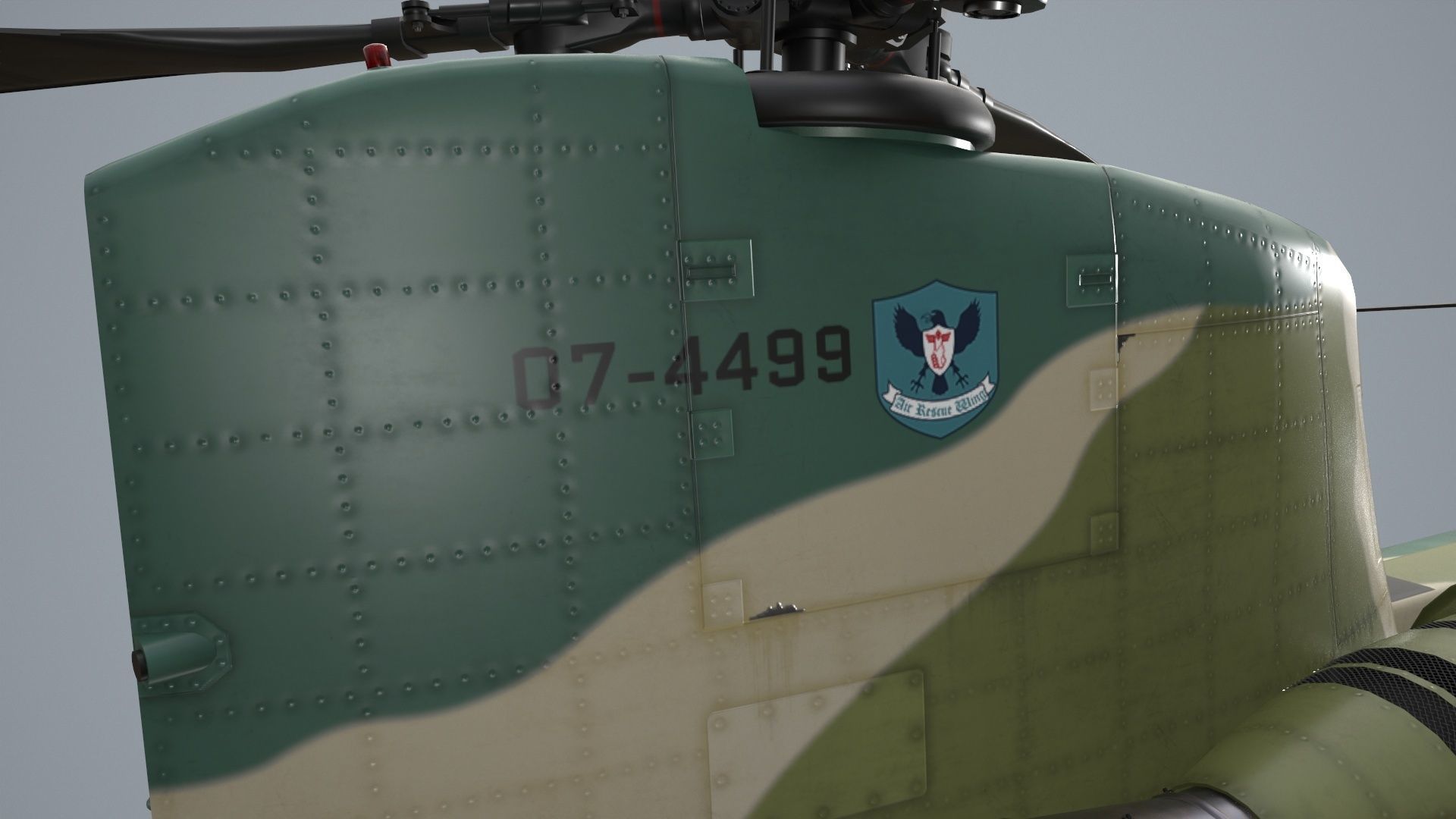 CH-47J Chinook JASDF Static Low-poly 3D model_11