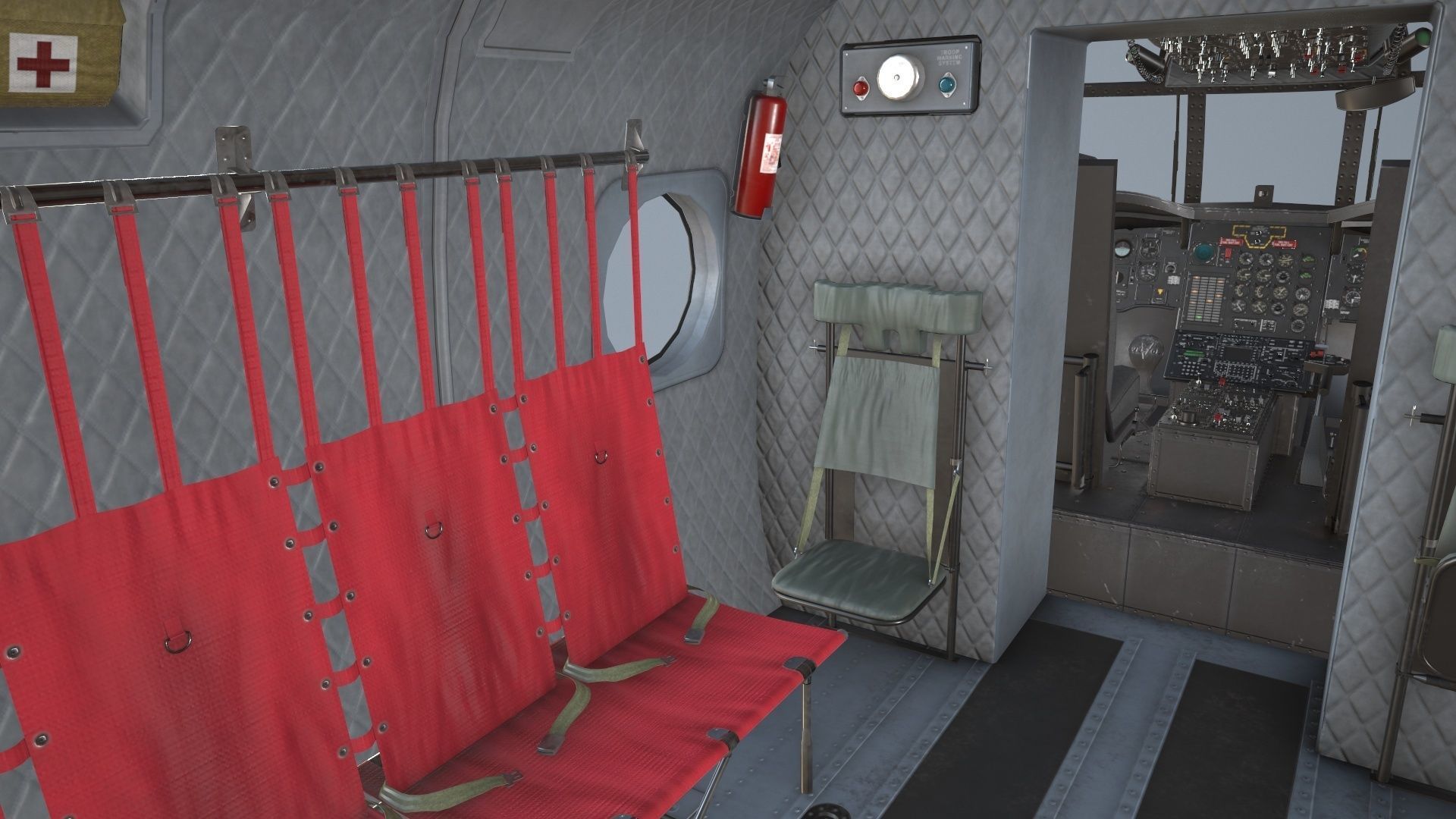 CH-47J Chinook JASDF Static Low-poly 3D model_27