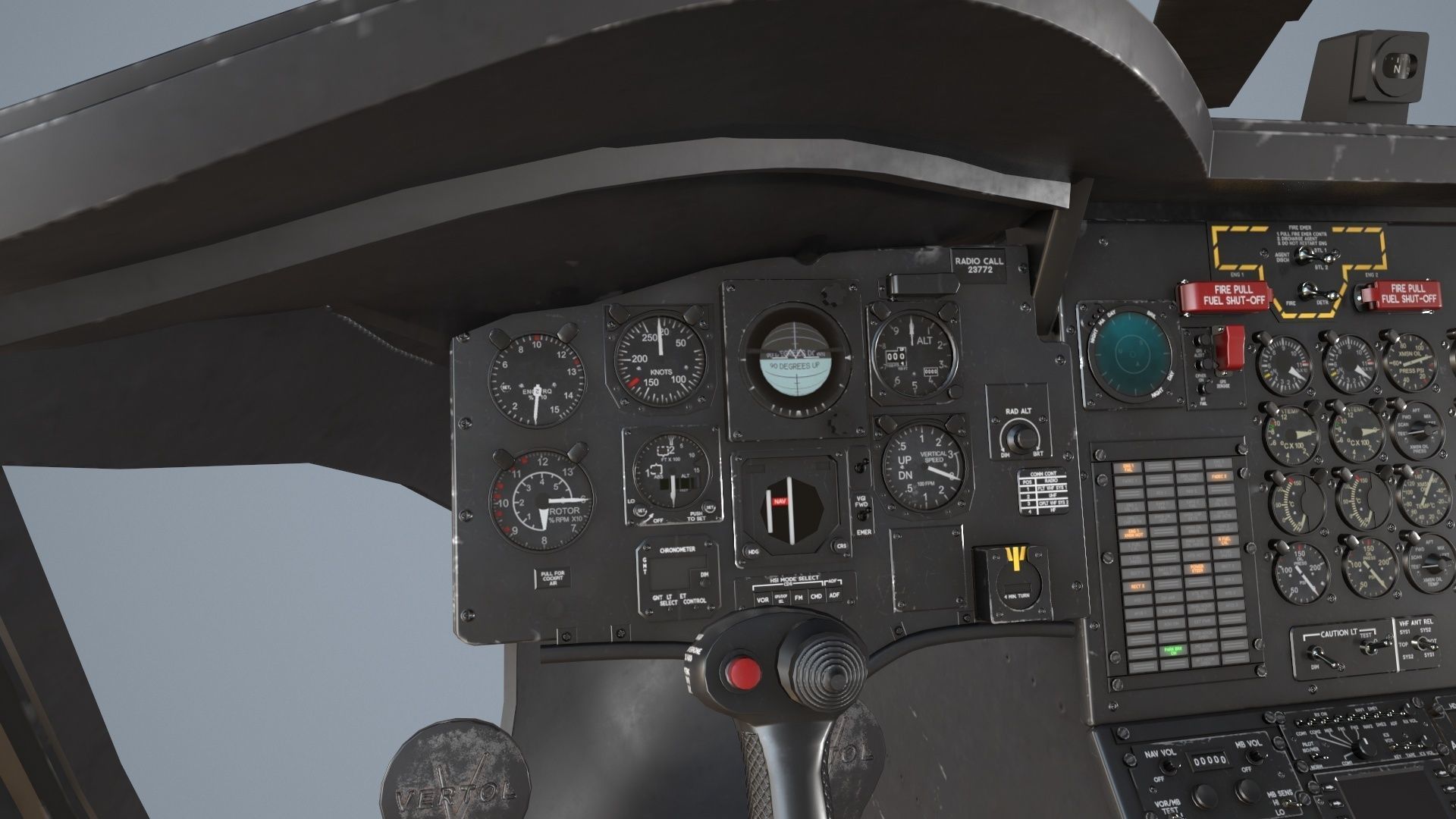 CH-47J Chinook JASDF Static Low-poly 3D model_22